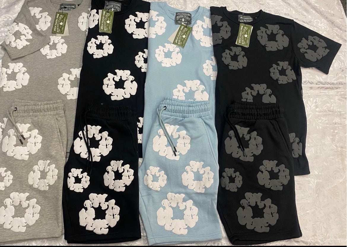 Denim short set